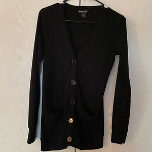Black button-up sweater with pockets!